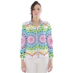 Mandala Pattern Rainbow Pride Women s Windbreaker by Ndabl3x