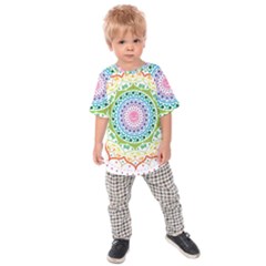 Mandala Pattern Rainbow Pride Kids  Raglan Tee