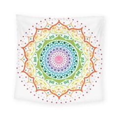 Mandala Pattern Rainbow Pride Square Tapestry (small) by Ndabl3x