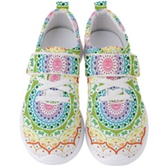 Mandala Pattern Rainbow Pride Men s Velcro Strap Shoes by Ndabl3x