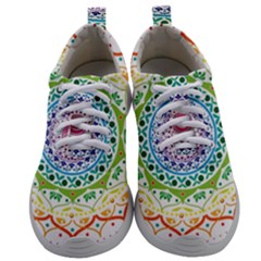 Mandala Pattern Rainbow Pride Mens Athletic Shoes by Ndabl3x