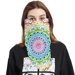 Mandala Pattern Rainbow Pride Face Covering Bandana (triangle) by Ndabl3x