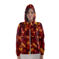 Leaves Fall Autumn Season Orange Women s Hooded Windbreaker by Ndabl3x