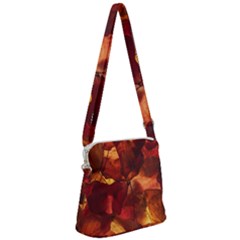 Leaves Fall Autumn Season Orange Zipper Messenger Bag by Ndabl3x