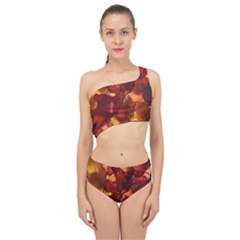 Leaves Fall Autumn Season Orange Spliced Up Two Piece Swimsuit by Ndabl3x