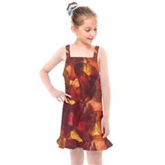 Leaves Fall Autumn Season Orange Kids  Overall Dress by Ndabl3x