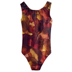 Leaves Fall Autumn Season Orange Kids  Cut-out Back One Piece Swimsuit by Ndabl3x