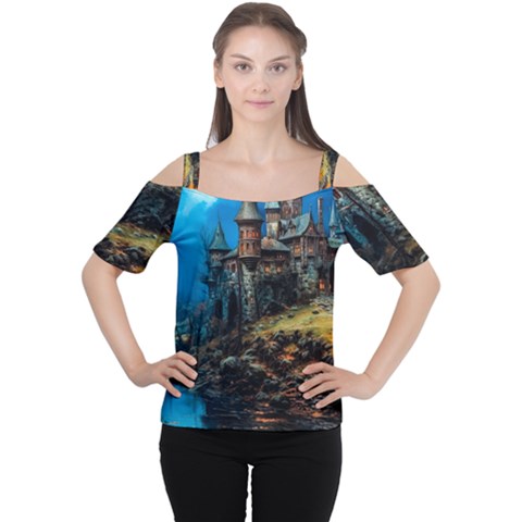 Castle Fantasy Cutout Shoulder Tee by Ndabl3x