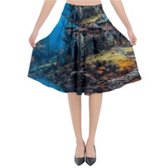 Castle Fantasy Flared Midi Skirt by Ndabl3x