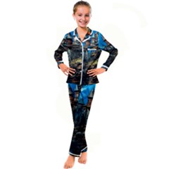 Castle Fantasy Kids  Satin Long Sleeve Pajamas Set by Ndabl3x