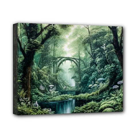 River Forest Wood Nature Canvas 10  X 8  (stretched) by Ndabl3x