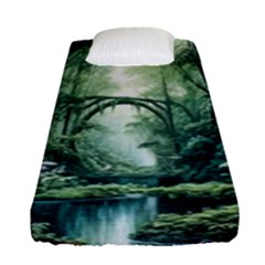 River Forest Wood Nature Fitted Sheet (single Size) by Ndabl3x