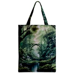 River Forest Wood Nature Zipper Classic Tote Bag by Ndabl3x