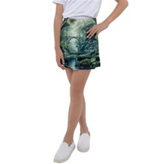 River Forest Wood Nature Kids  Tennis Skirt by Ndabl3x