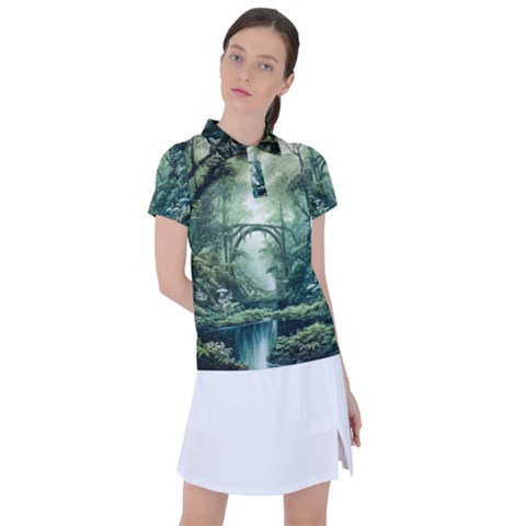 River Forest Wood Nature Women s Polo Tee by Ndabl3x