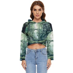 River Forest Wood Nature Women s Lightweight Cropped Hoodie by Ndabl3x