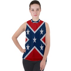 Rebel Flag  Mock Neck Chiffon Sleeveless Top by Jen1cherryboot88