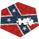 Rebel flag  Wooden Puzzle Hexagon View2