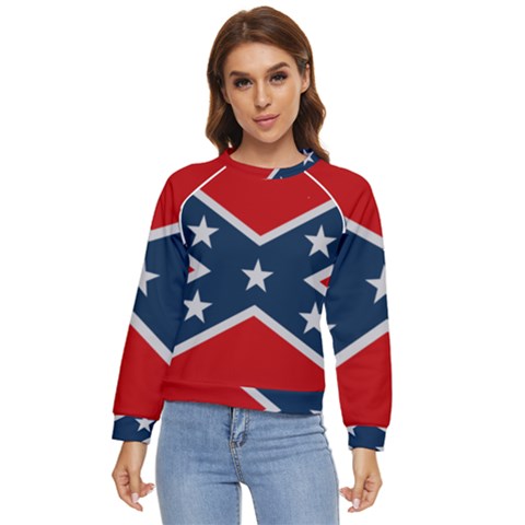 Rebel Flag  Women s Long Sleeve Raglan Tee by Jen1cherryboot88