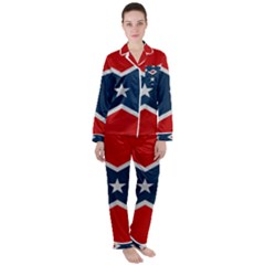 Rebel Flag  Women s Long Sleeve Satin Pajamas Set	 by Jen1cherryboot88