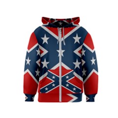 Rebel Flag  Kids  Zipper Hoodie by Jen1cherryboot88