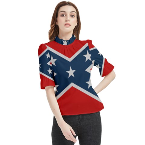 Rebel Flag  Frill Neck Blouse by Jen1cherryboot88