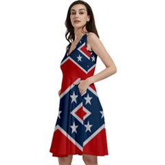 Rebel Flag  Sleeveless V-neck Skater Dress