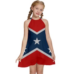 Rebel Flag  Kids  Halter Collar Waist Tie Chiffon Dress by Jen1cherryboot88