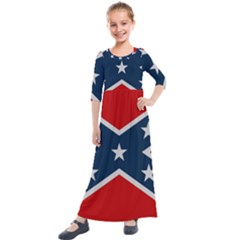 Rebel Flag  Kids  Quarter Sleeve Maxi Dress by Jen1cherryboot88