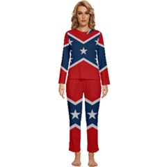 Rebel Flag  Womens  Long Sleeve Lightweight Pajamas Set