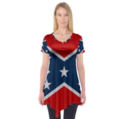 Rebel Flag  Short Sleeve Tunic  by Jen1cherryboot88