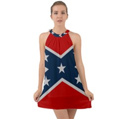 Rebel Flag  Halter Tie Back Chiffon Dress by Jen1cherryboot88