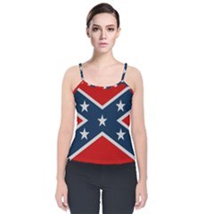 Rebel Flag  Velvet Spaghetti Strap Top by Jen1cherryboot88