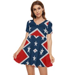 Rebel Flag  Tiered Short Sleeve Babydoll Dress by Jen1cherryboot88