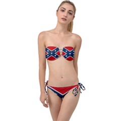 Rebel Flag  Twist Bandeau Bikini Set by Jen1cherryboot88