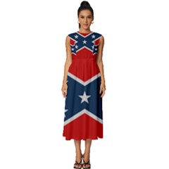 Rebel Flag  Sleeveless Round Neck Midi Dress by Jen1cherryboot88