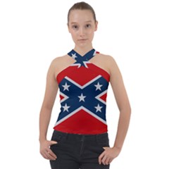 Rebel Flag  Cross Neck Velour Top by Jen1cherryboot88