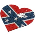 Rebel flag  Wooden Puzzle Heart View2