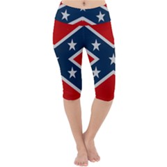 Rebel Flag  Lightweight Velour Cropped Yoga Leggings by Jen1cherryboot88