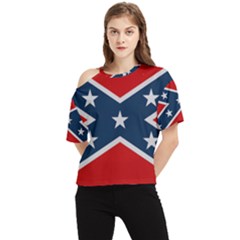 Rebel Flag  One Shoulder Cut Out Tee by Jen1cherryboot88