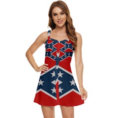 Rebel Flag  Ruffle Edge Bra Cup Chiffon Mini Dress