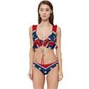 Rebel flag  Low Cut Ruffle Edge Bikini Set View1