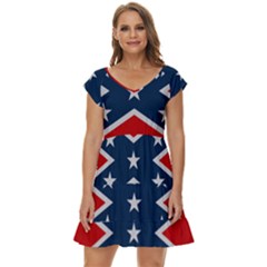 Rebel Flag  Short Sleeve Tiered Mini Dress by Jen1cherryboot88