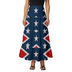 Rebel Flag  Tiered Ruffle Maxi Skirt by Jen1cherryboot88