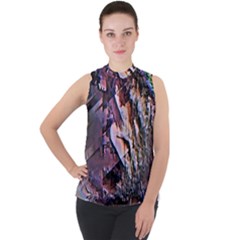 Prismatic Pride Mock Neck Chiffon Sleeveless Top by MRNStudios