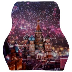 Moscow Kremlin Saint Basils Cathedral Architecture  Building Cityscape Night Fireworks Car Seat Velour Cushion  by Cowasu