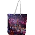 Moscow Kremlin Saint Basils Cathedral Architecture  Building Cityscape Night Fireworks Full Print Rope Handle Tote (Large) View1