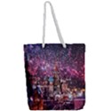 Moscow Kremlin Saint Basils Cathedral Architecture  Building Cityscape Night Fireworks Full Print Rope Handle Tote (Large) View2