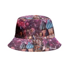 Moscow Kremlin Saint Basils Cathedral Architecture  Building Cityscape Night Fireworks Bucket Hat by Cowasu