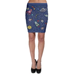 Cat Cosmos Cosmonaut Rocket Bodycon Skirt by Cowasu